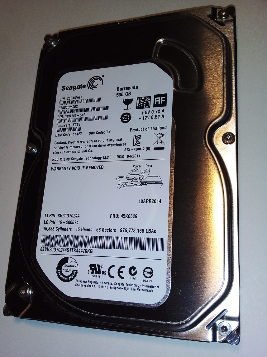 Seagate ST500GB Tested and certified